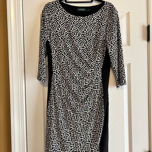Ralph Lauren Black and White Geometric Dress